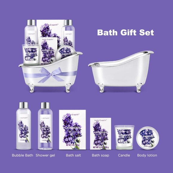 7pc Lavender Spa Gift Set with Elegant Mini Tub – Perfect Relaxation Gift - Picture 2 of 5